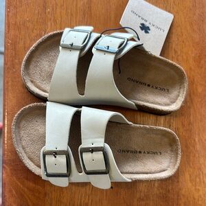Lucky Brand Cream Sandals with Adjustable Straps